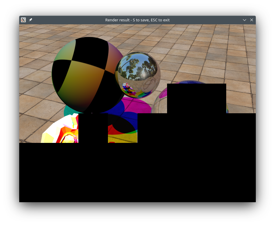 Desktop UI with a render in progress